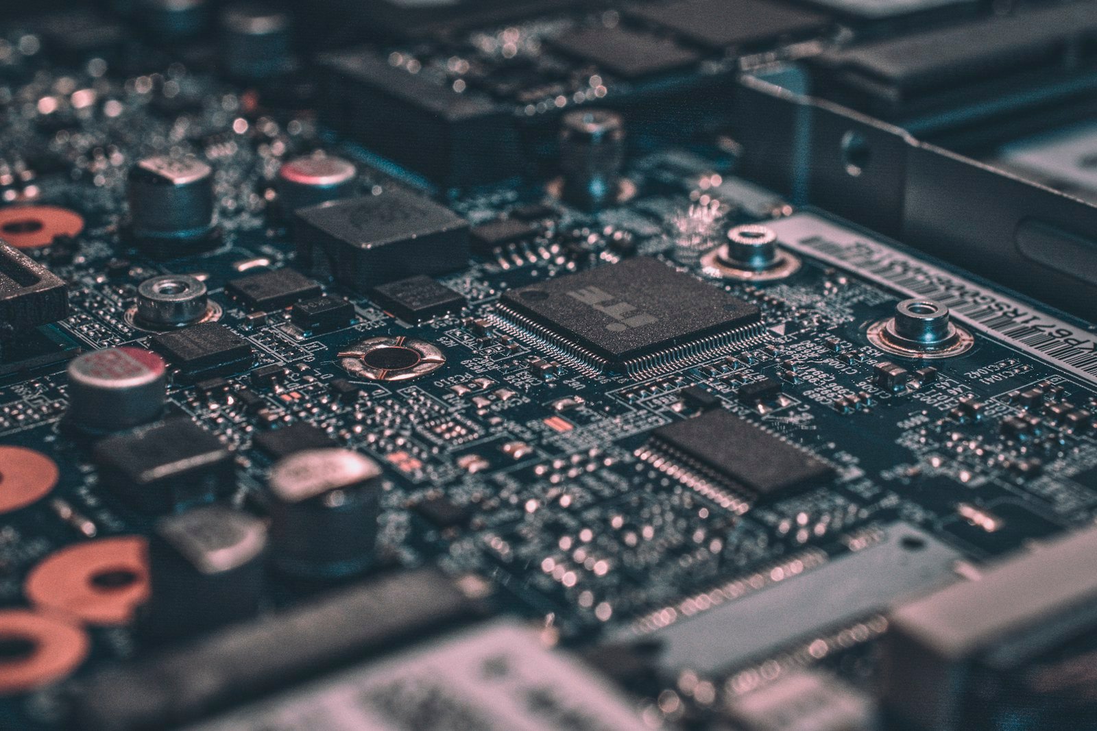 Close-up of a printed circuit board